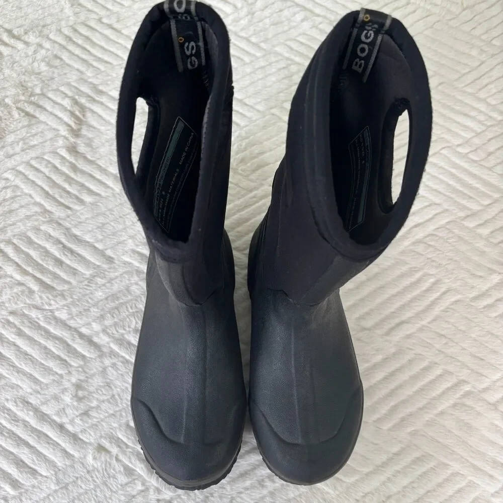 Bogs Kids Size 5 Classic High Black Waterproof Insulated Winter Rain Boots EU38